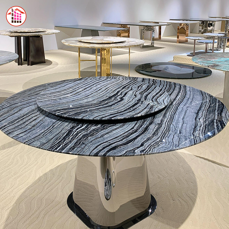Popular black wooden marble slab polished forest marble for dining table black top coffee table wooden veins marble