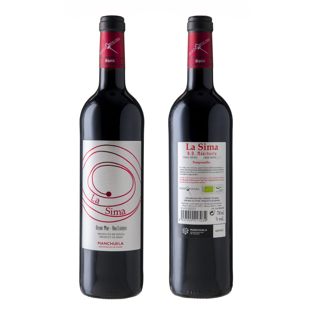 Качественное органическое Испанское Красное вино Новый Винтажный 2022 Tempranillo виноград La Sima D.O. Manchuela - La Mancha 75 cl - 14% алкоголь