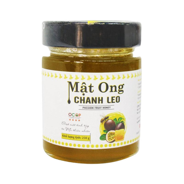 Jar Passion fruit Honey 250G, High quality honey ingredients natural delicious honey, Wholesale Made In VietNam