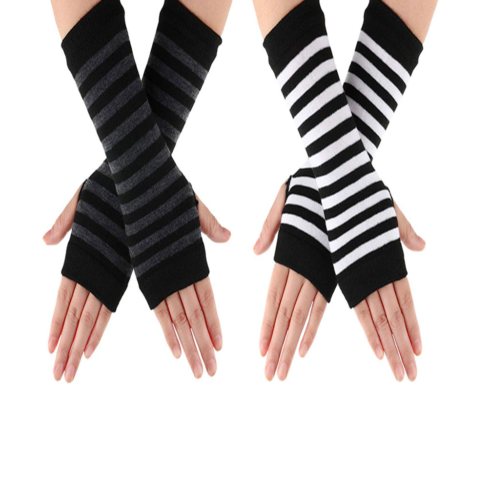 Women Gloves Stylish Hand Warmer Winter Gloves Women Arm Knitting Wool Mitten Warm Fingerless Gloves
