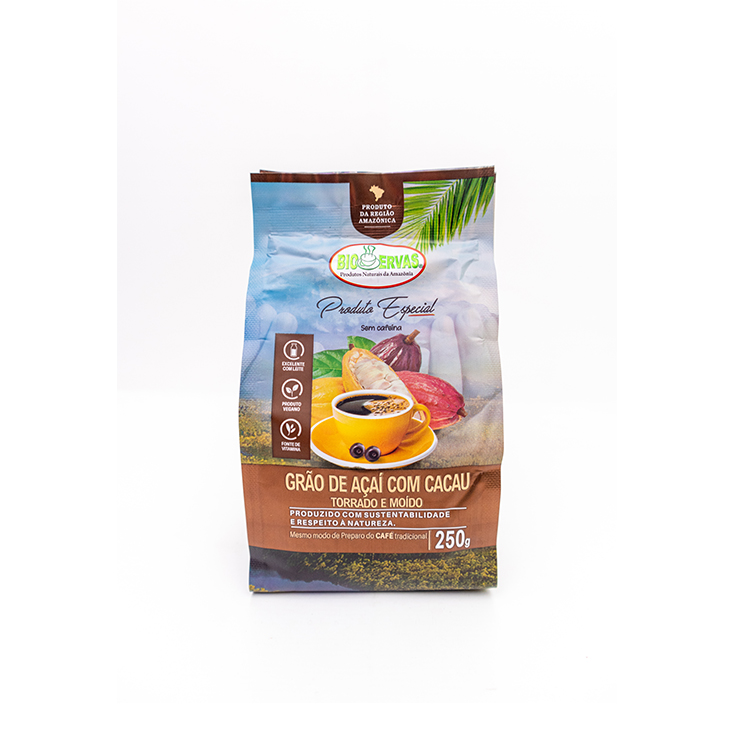 Premium Roasted Ground Acai Seed From Brazil, 100% Natural Cocoa, Vitamin-Rich Drink That Boosts Energy - 250g