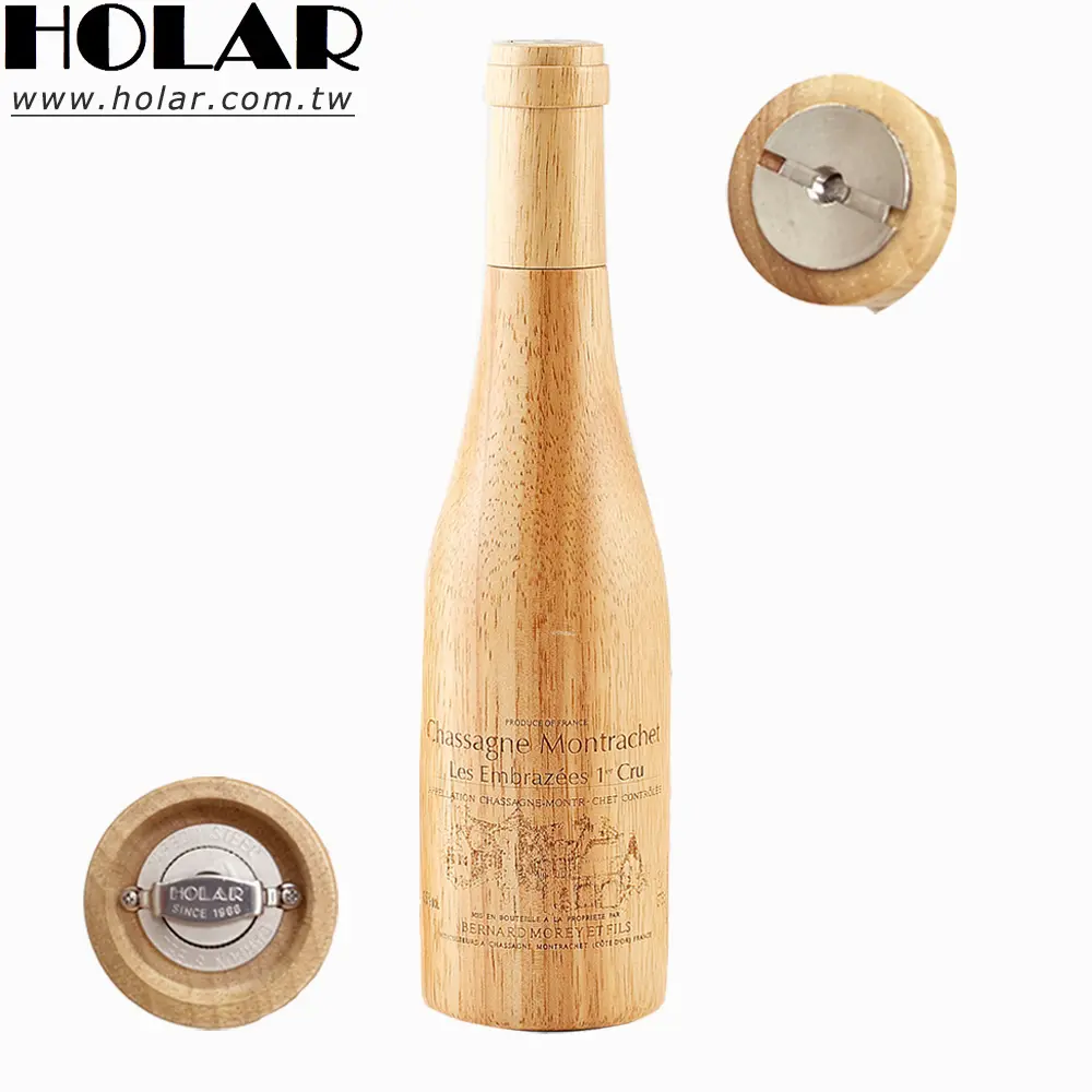 [Holar] STOCK Antique Gift Taiwan Made Original Wood Red Wine Design Pepper Mill