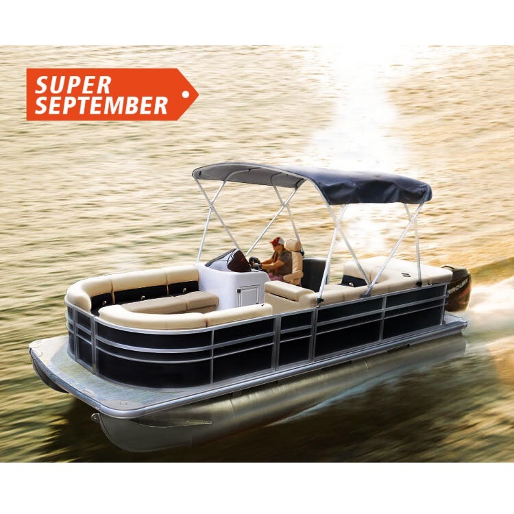 Sport Optional Color Top Rowing Wholesale Entertainment Outboard Powered Waterplay Crafts Aluminum Hull Kinocean pontoon boat
