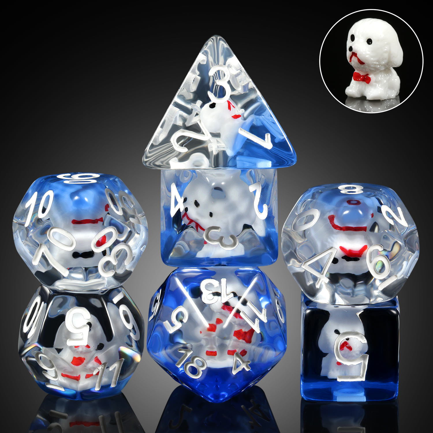 Оптовая продажа, набор полимерных игральных костей D4 D6 D8 D10 D12 D20 d & d, игровые кости под заказ, кости с сердечником животного для игры в Настольный футбол DND, MTG