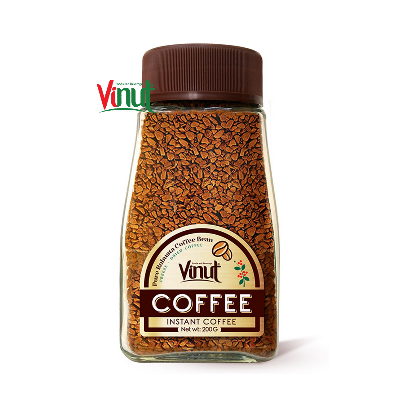 High Quality Pure Robusta Coffee Bean in Bulk - 200g Glass Jar Vietnam Suppliers Manufacturers