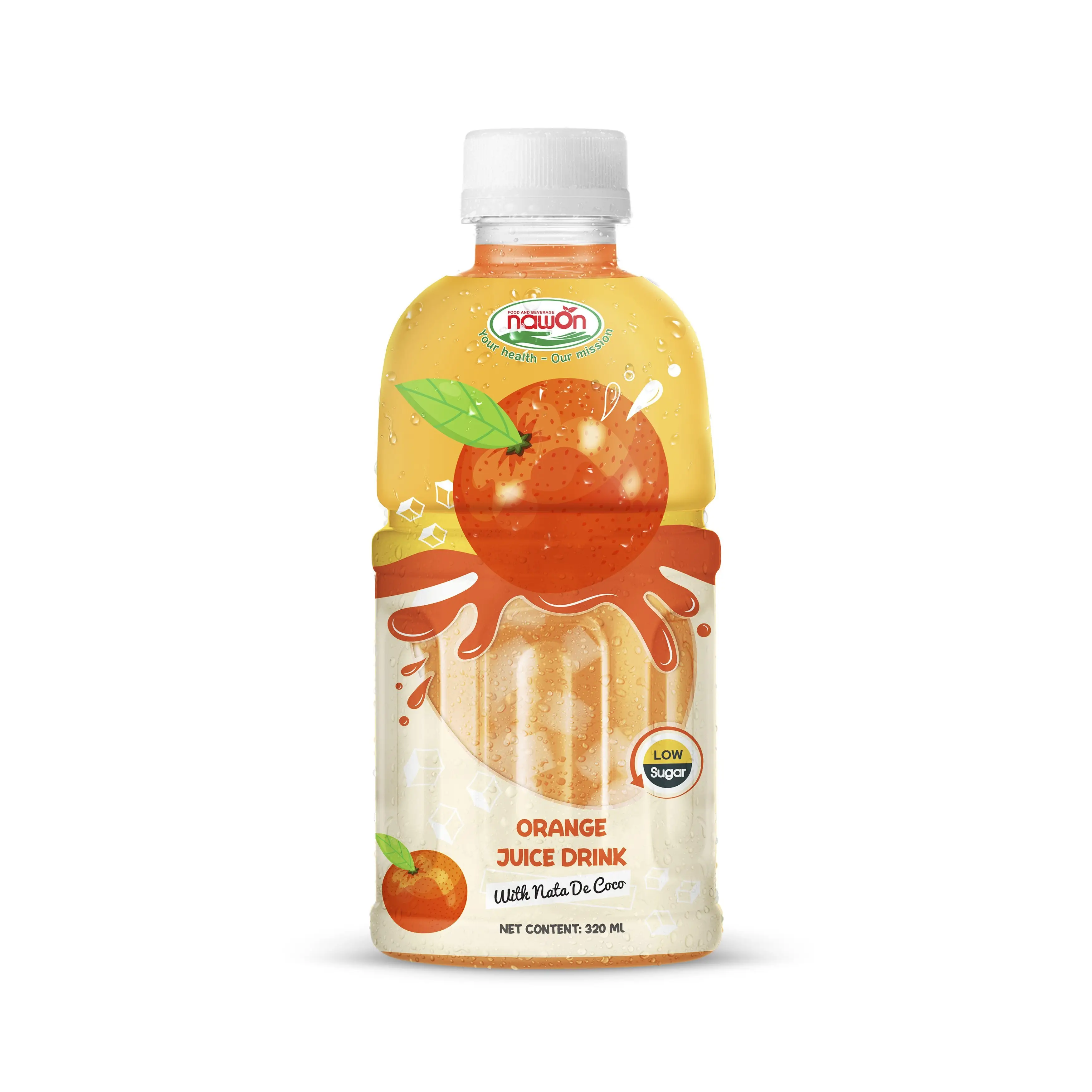 320ml NAWON Halal Nata de Coco Vietnam Free Sample Orange Juice with Nata de Coco Free Sample OEM/ODM Beverage Manufacturer