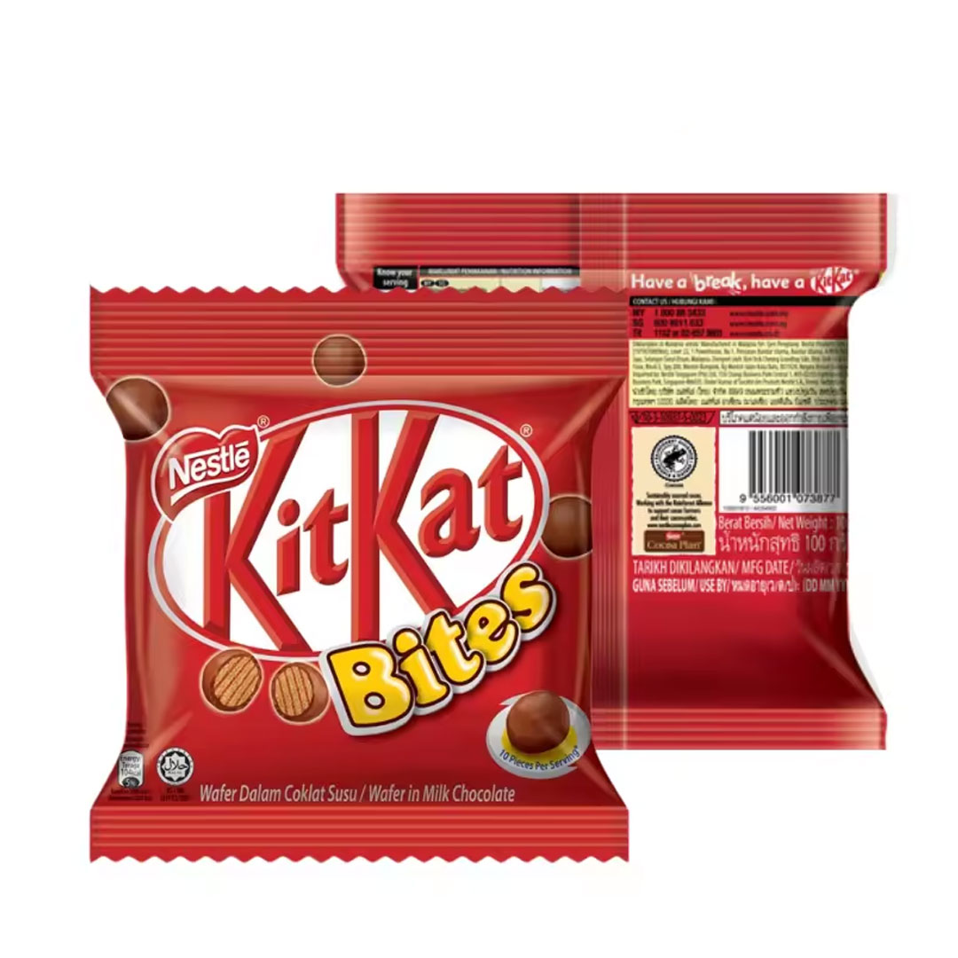 Premium Kit Kat Bites Mini Pack 100g Milk Chocolate Snack Sweet Taste Bar Halal Certified Direct Factory Wholesale Supply
