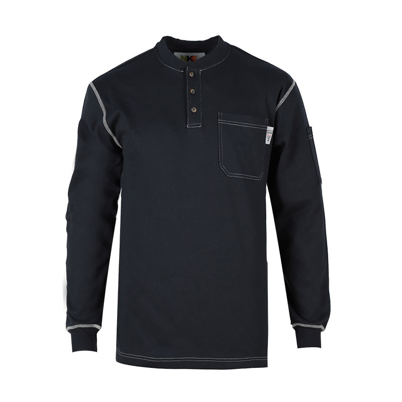FR Knit Fire Retard Safety Workwear Customized Cotton Fireproof FRC Flame Resist Shirt Protective Fire Resistant Clothing