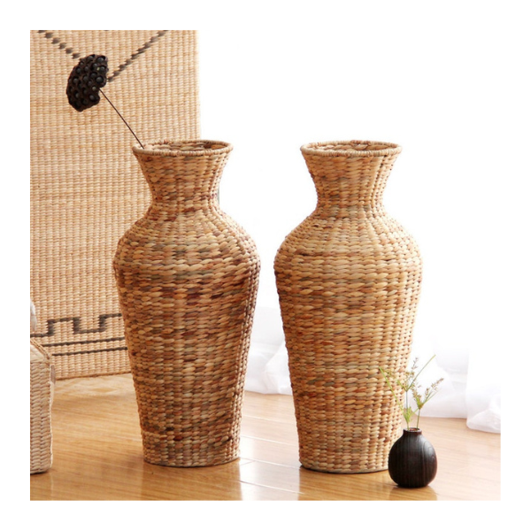Water Hyacinth Vase for Table Decor Boho Vase for Flowers Table Decoration Vase Home Decor Made by Vietnamese FBA Amazon