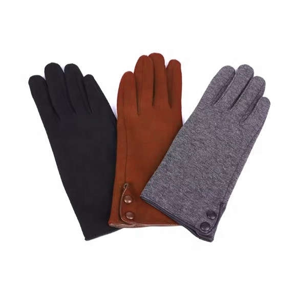 Hot Sale Women's Winter Thick Warm Solid Color Acrylic Gloves & Mittens Touchscreen Knitted Cotton Gloves for Sports Use