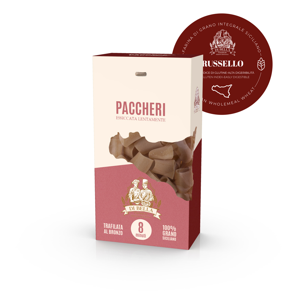 Sicilian Paccheri Russello top Italian Pasta durum grains