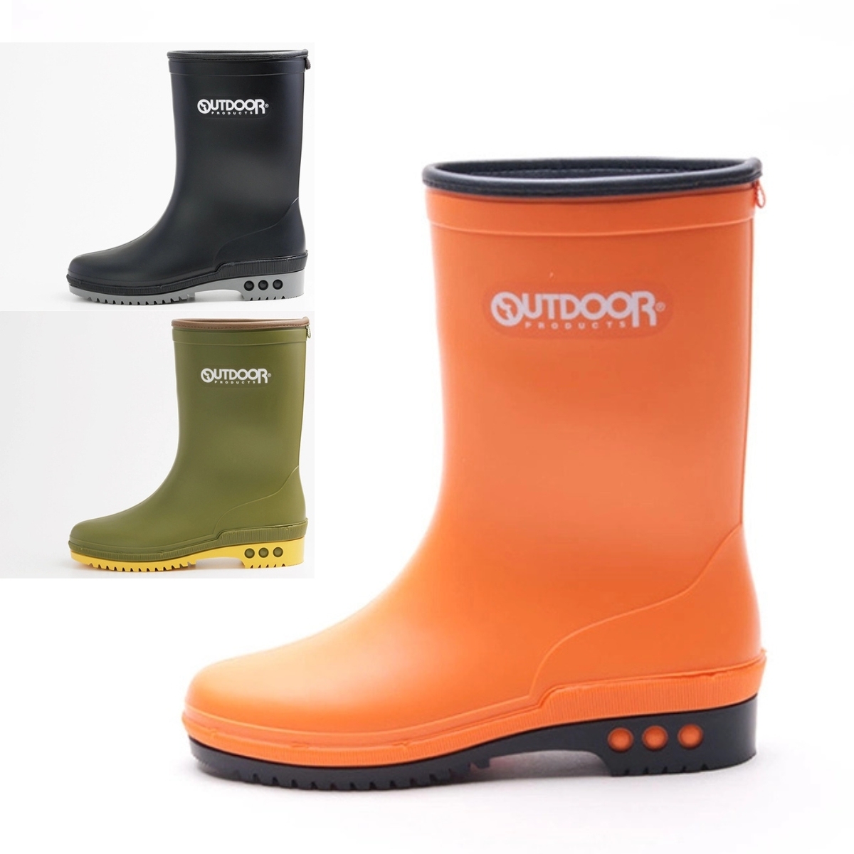 Waterproof PVC Outdoor Rain Boots for Kids & Adults Anti-Slip Lightweight Mid-Calf Rubber Shoes for Camping Fishing Hiking