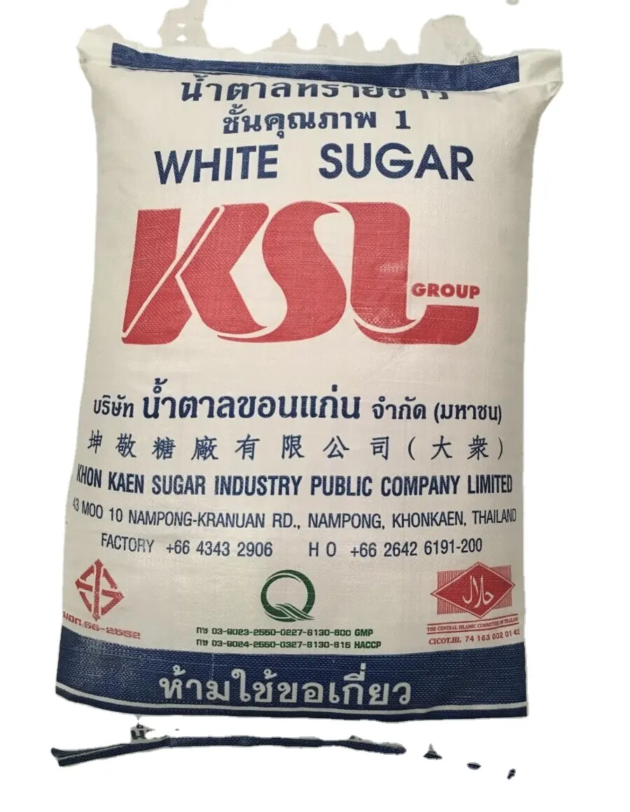 Thailand Top quality sugar Highly Recommended white refined sugar in 50kg bag Product of Thailand(KSL brand)