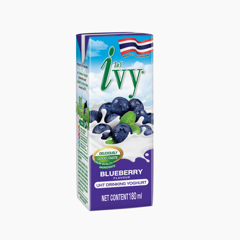 Высококачественный продукт Ivy ут йогурт черника 180 мл питьевые свежие отличные ингредиенты Таиланд