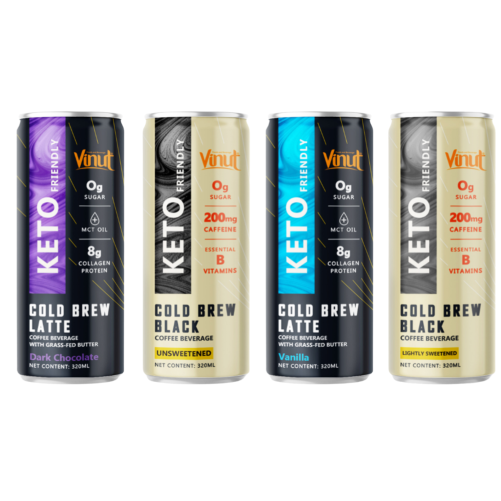 Made in Vietnam 320ml,Cold Brew Coffee Drink Original,Low Fat No Sugar,Free Sample,Beverage Manufacture,Private Label OEM/ODM