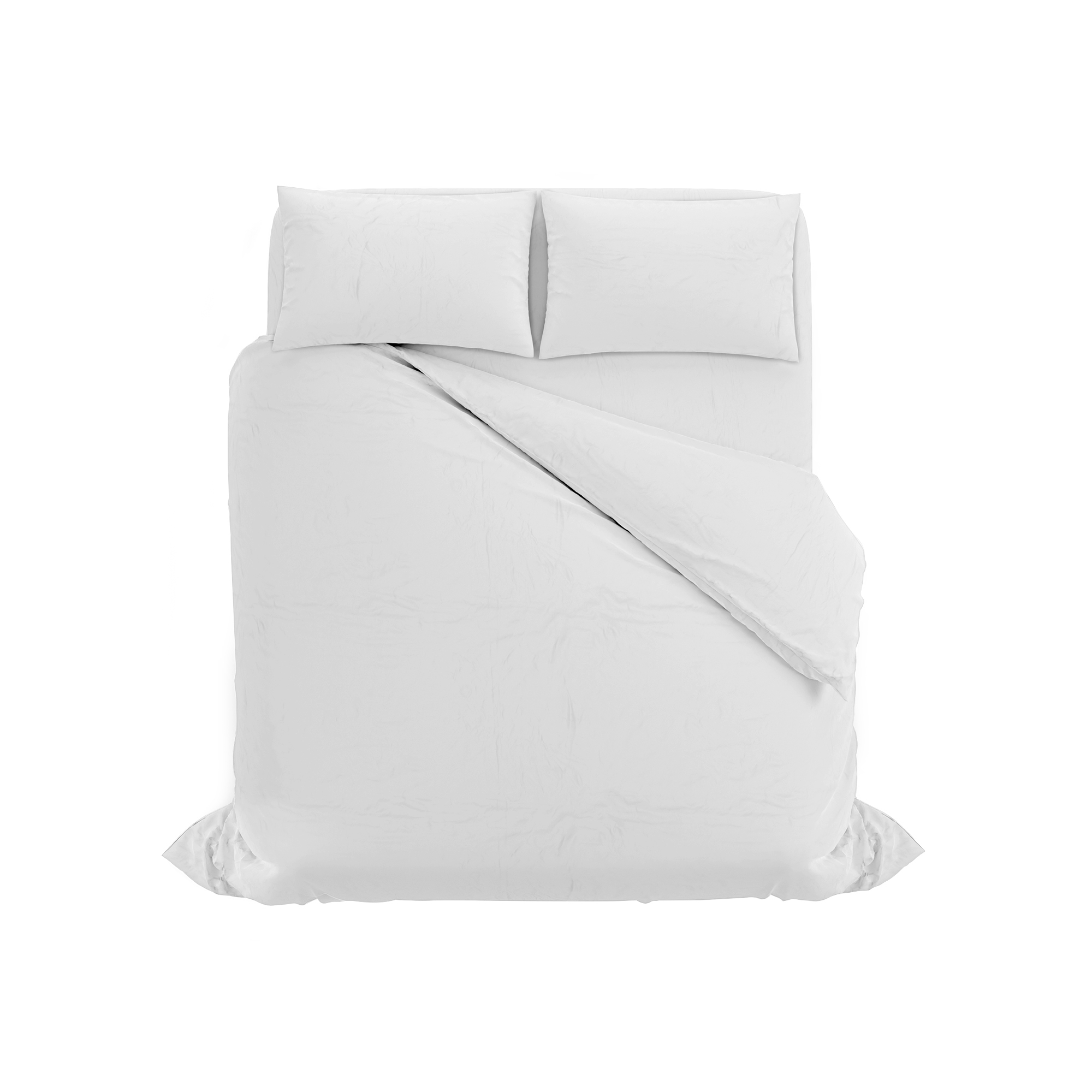 Made in Italy Natural Color Duvet cover with Doubleface Bag sheet and Pillowcases Cotton Double White White
