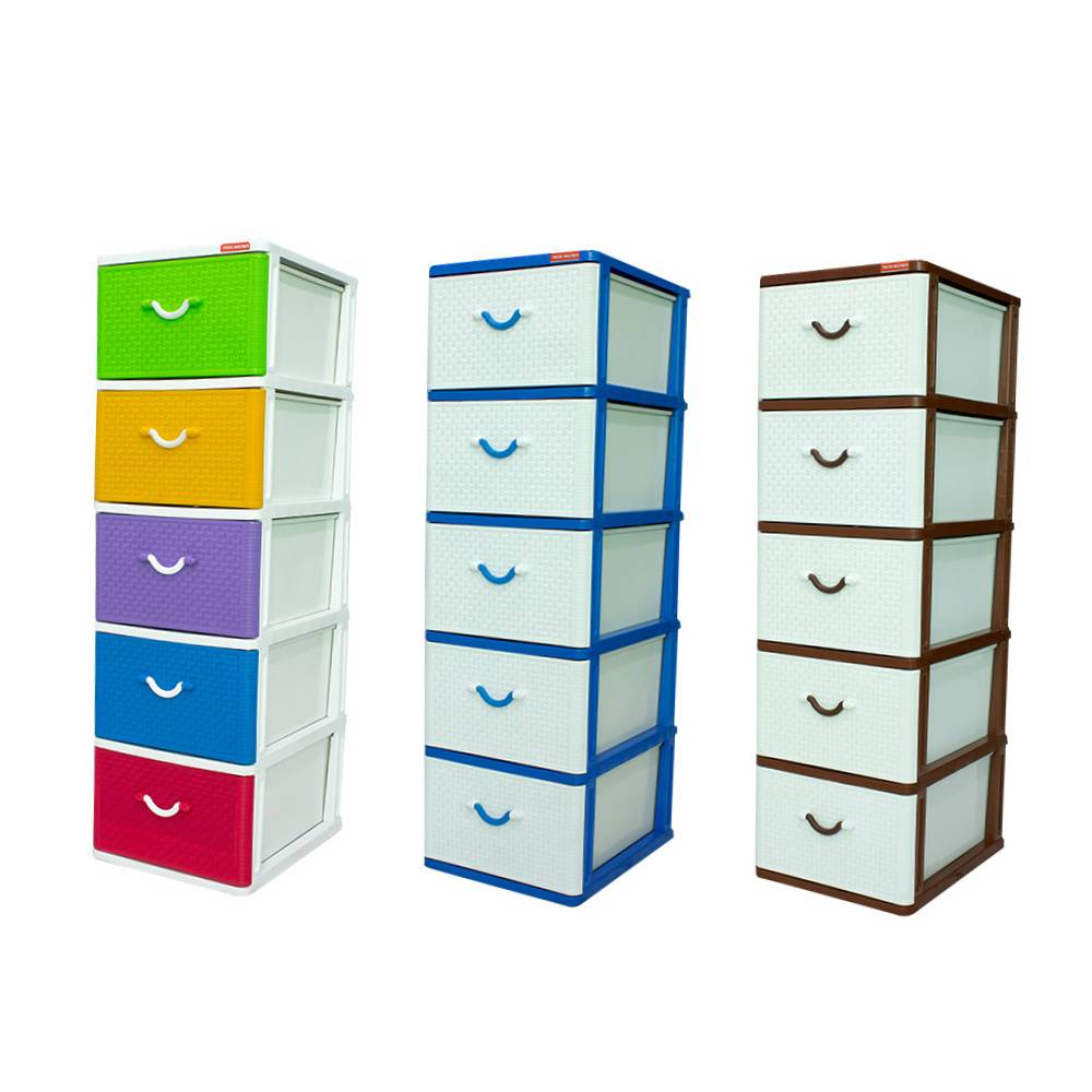 Good Price Plastic furniture rattan design appearance 5 tier storage container multipurpose for all stuff organize