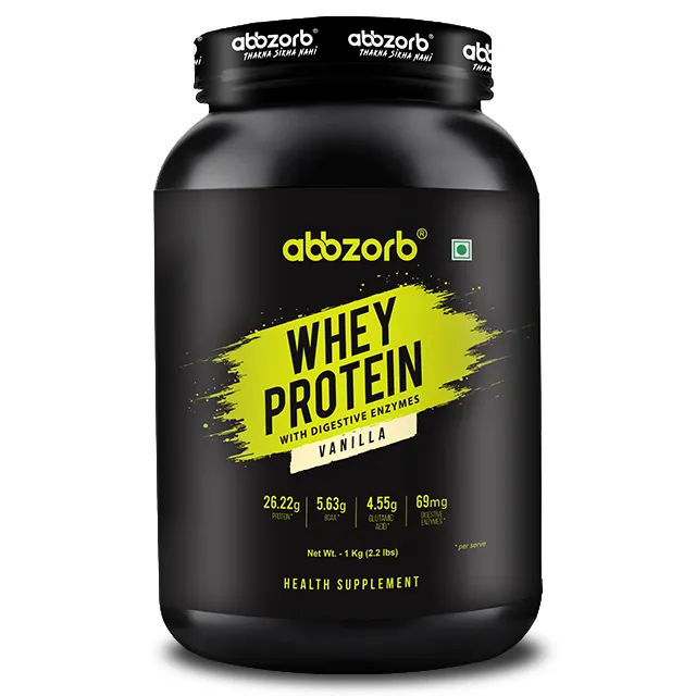 High Quality Whey Protein Isolate Vanilla Flavour 1kg (29 Servings) with 26.22g Protein& Glutamic Acid For Muscles Growth Uses