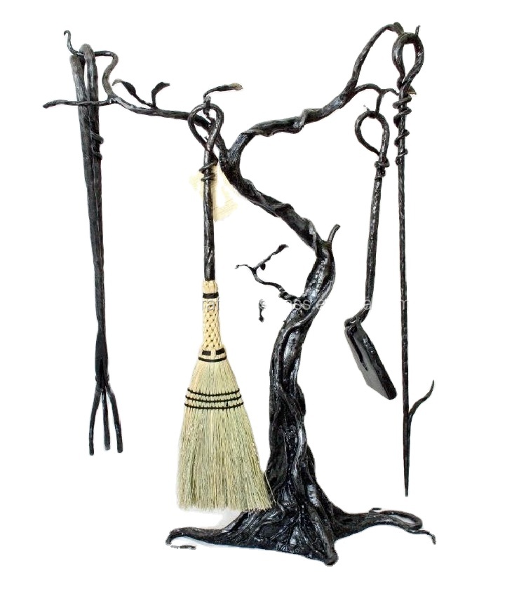 Fire Place Tools Set with Tree Shape Stand Household Sundries Fireplace Outdoor Fire Pit Table Top Fire Pit