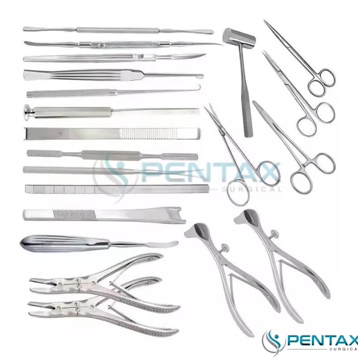 ENT Nasal Surgery Set Manual Steel/Metal Instruments for Rhinoplasty Septoplasty Ear Nose Throat Surgery Sheen by pentax