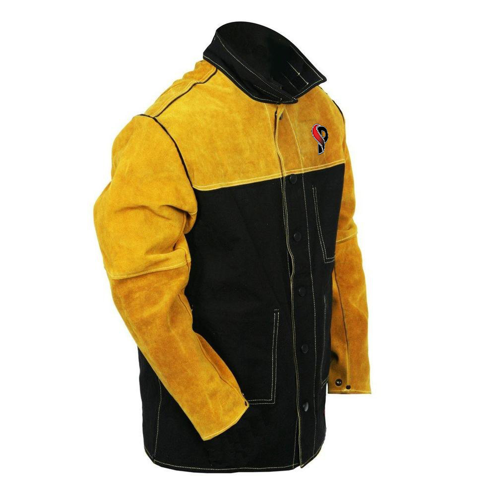 PPE Premium Cow Leather Safety Clothing Fireproof Welding Jackets Industrial Workers Protective Worker Jackets Safe Work Wear
