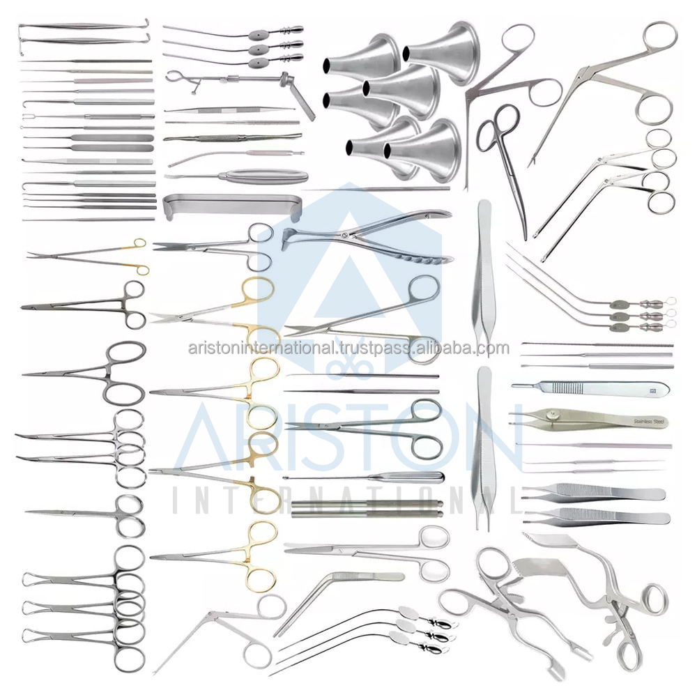 104 Pcs Tympanoplasty Surgical Instruments Set ENT Micro Ear Surgery Tools German Stainless Steel CE Certified Reusable Kit