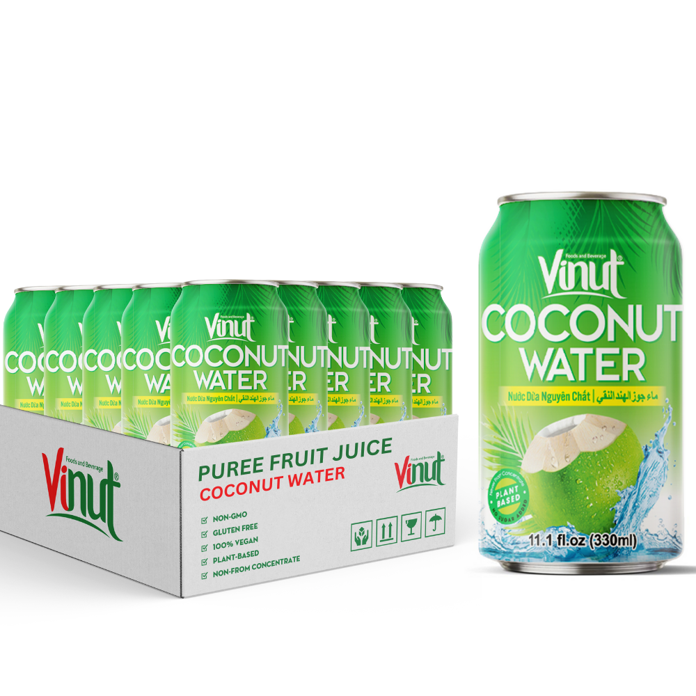 No Sugar Added 330ml Coconut Water Pure Drink Distribution Beverage Juice Drink Private Label ODM OEM Free Sample