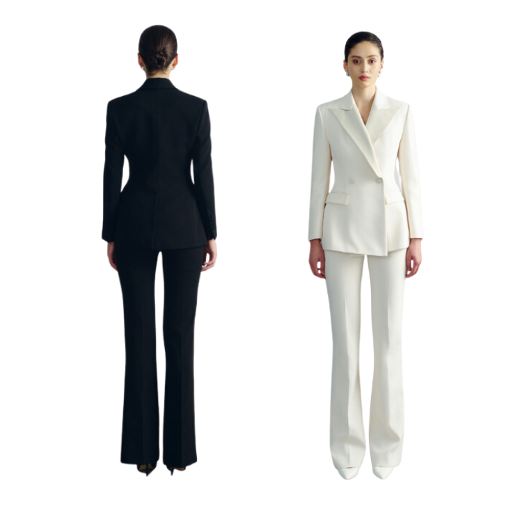 High-waisted EUPHEMIA LONG PANTS With Pockets Women's Clothing Good Price Slightly Flared Wide Straight Legs Women's Pants