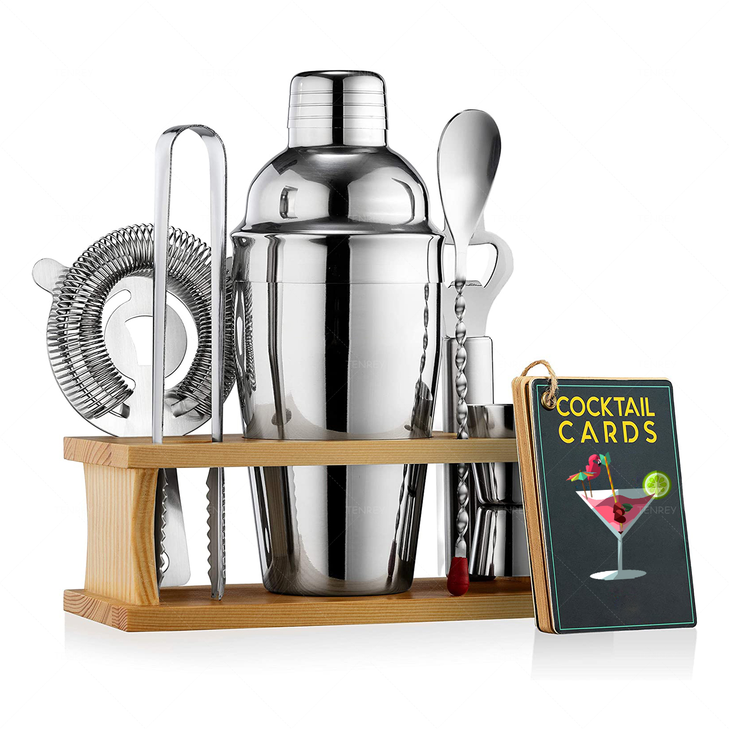 Drink Mixing Stainless Steel Silver Bartender Set For Gift Bar Tool Bartender Kit