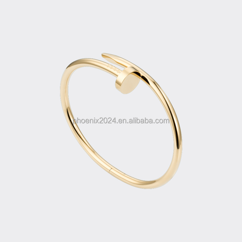 Puqi Cartler Nail Bracelet Classic Designer Titanium Steel Jewelry Gold-Plated Never Fading Non-Allergic,Gold/Silver/Rose