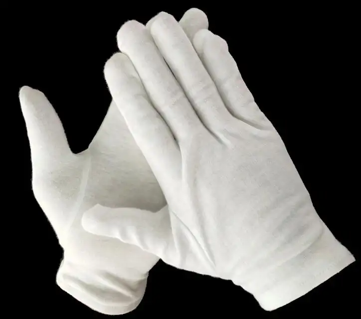 White Cheap Price 100 Percent Cotton Inspection Daily Cleaning Overnight Moisturizing Gloves Eczema