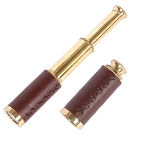 Monocular Wholesale Brass Design Telescope Trendy Handheld Nautical Solid Metal Night Vision Microscope .