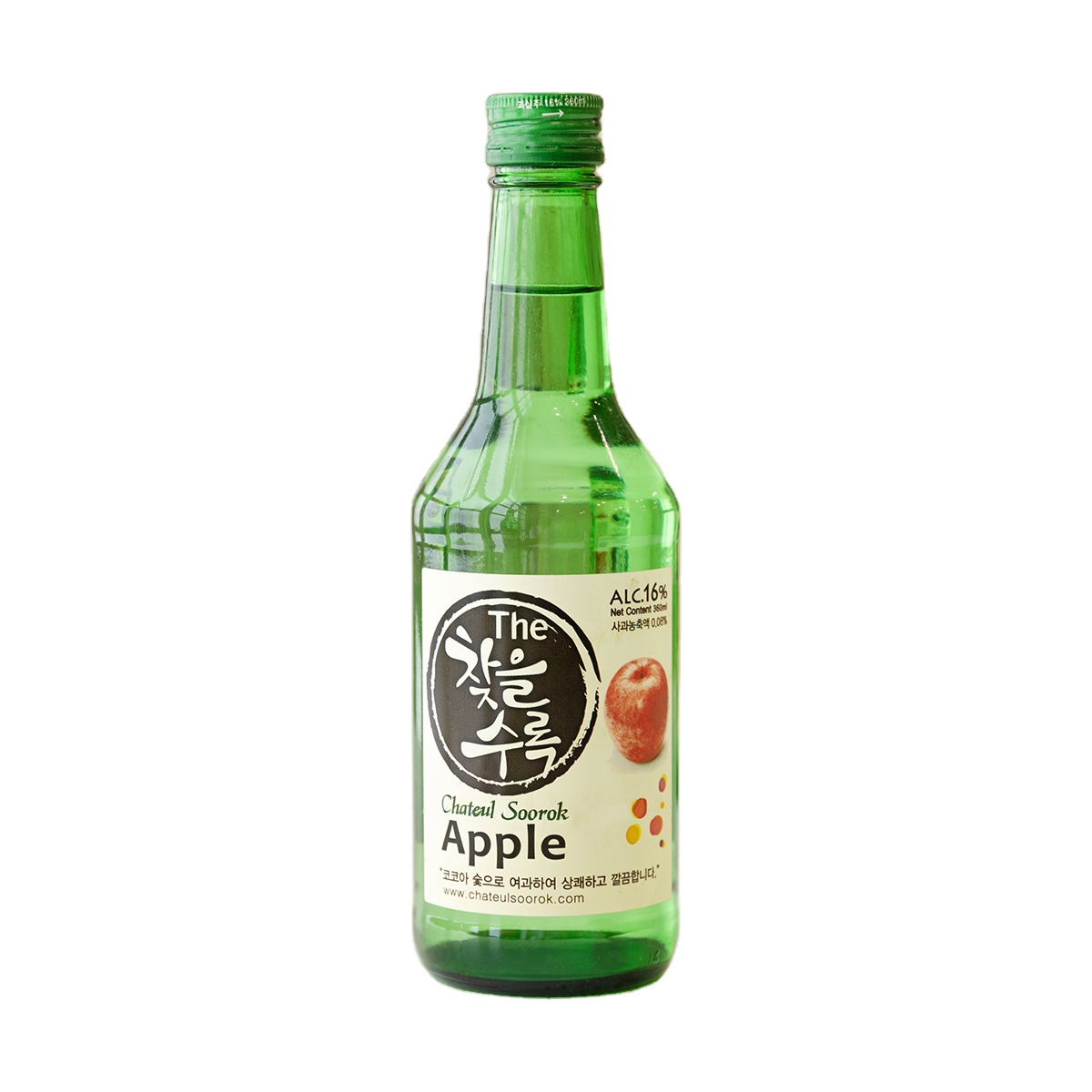 Высококачественная стеклянная бутылка Chateul Soorok SOJU, 360 мл, ABV 14% ~ 19.3%, Высококачественная Корейская бутылка SOJU для вина с яблочным вкусом