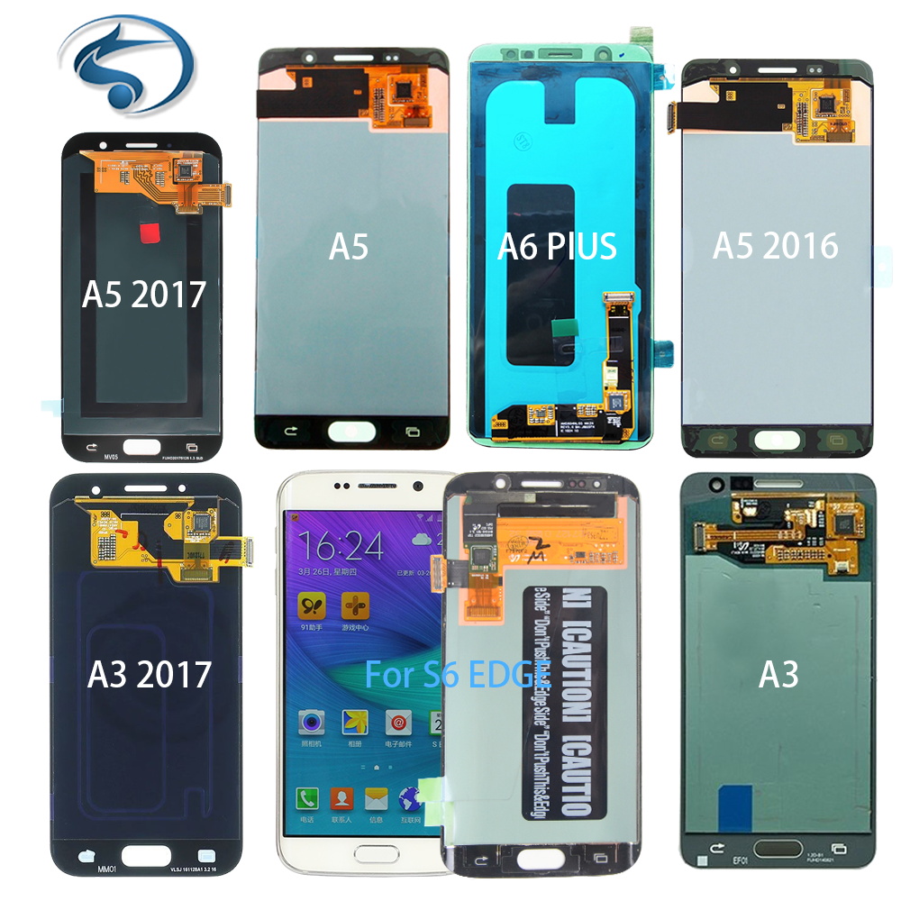 С ЖК-дисплеем pantallas de celulares refacciones устройство для мобильного телефона для Samsung S6 dege ЖК-экранов для мобильных телефонов с сенсорным экраном для samsung s6 edge