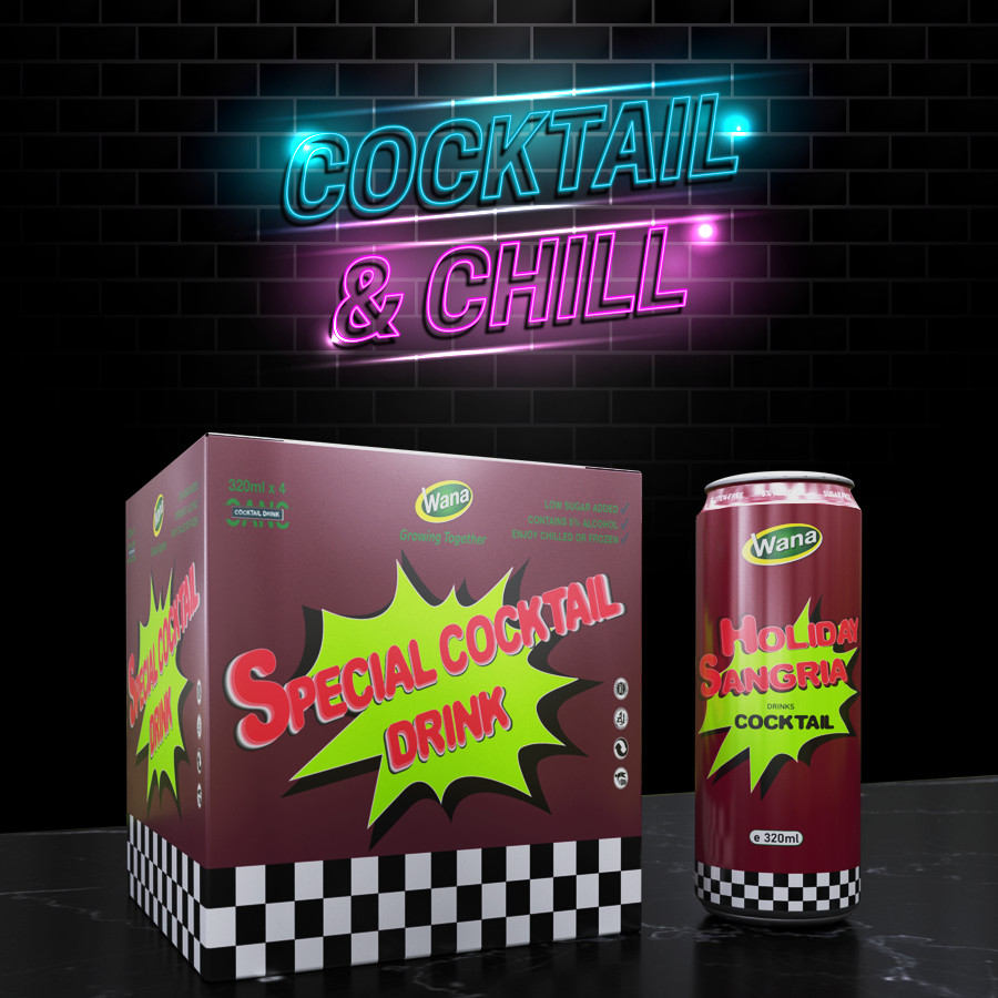 OEM Sangria Cocktail Drink Flavored with Orange Apple Lemon Pear Low MOQ for Soft Drinks