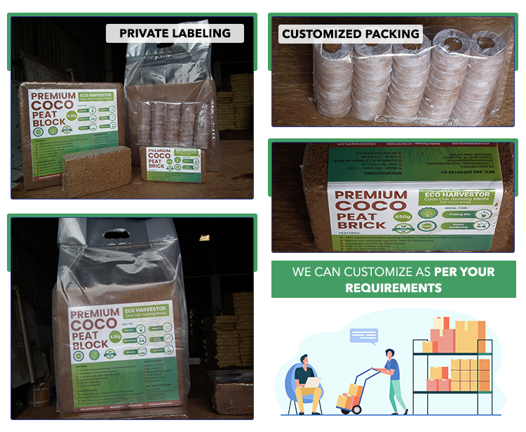 High Quality Natural Terrarium Substrate Coco Coir Husk Chips Block 5kg for Orchid Planting, Landscaping and Mulching