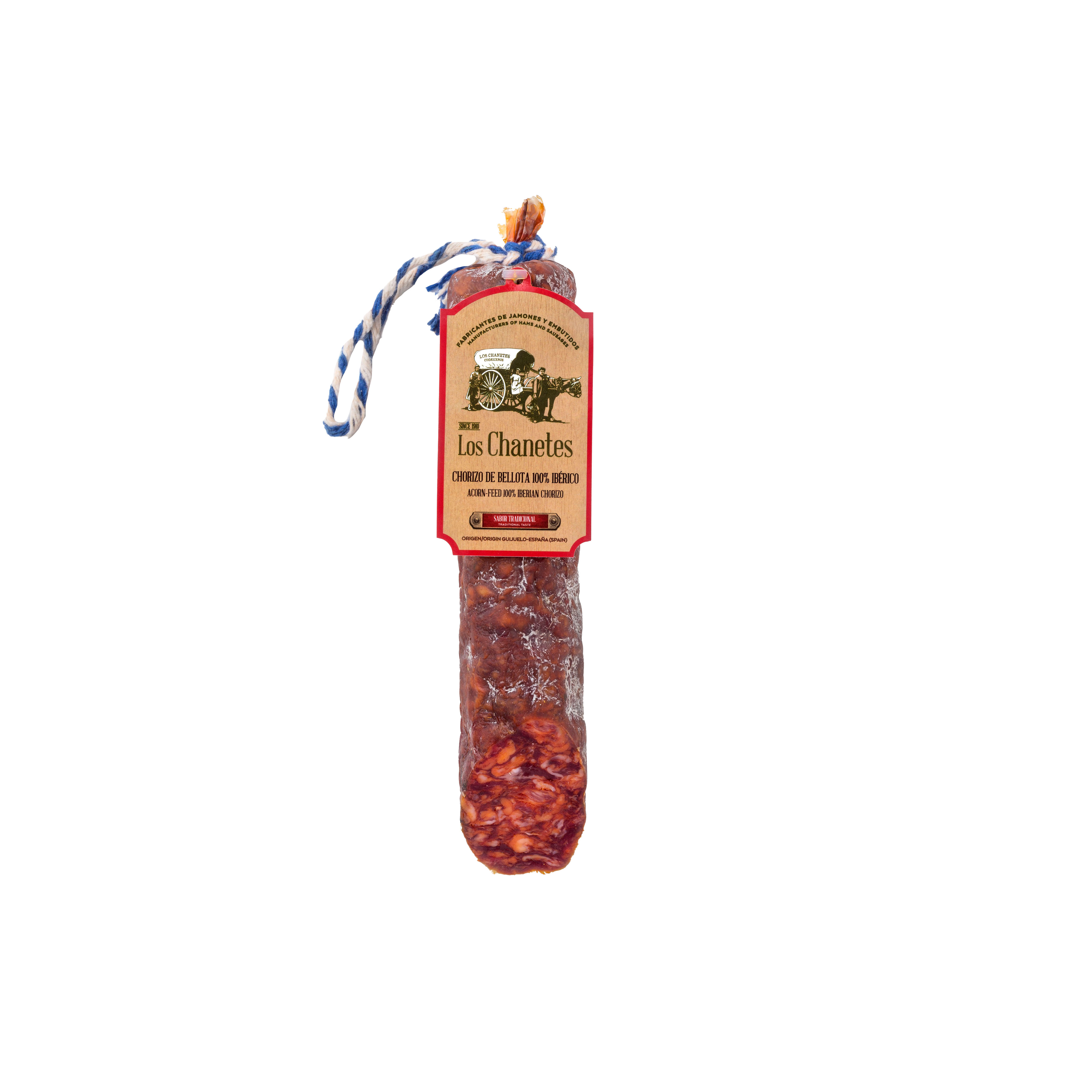 Настоящий испанский вкус, 100% иберийская колбаса хоризо из свинины, 1/2 штук, вакуумная упаковка, 450 г, для розничной торговли