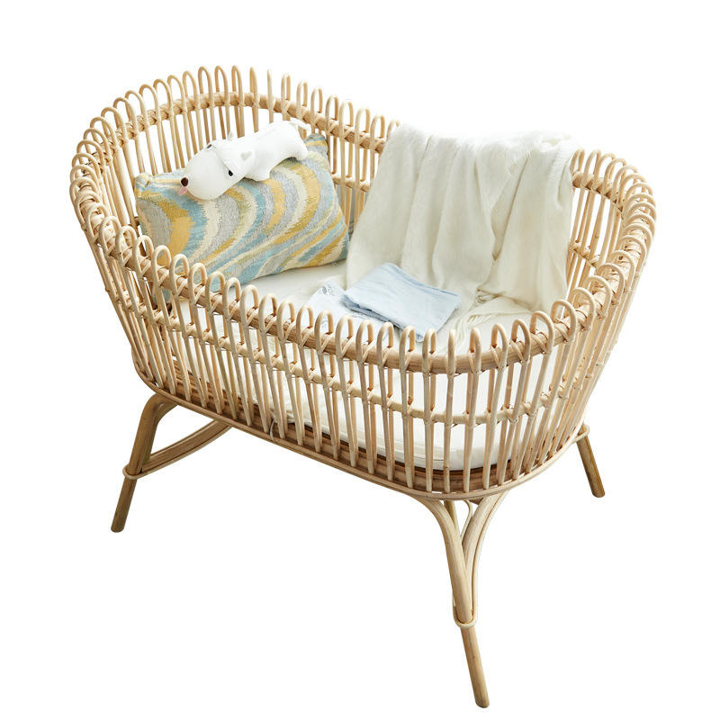 High-quality rattan Baby Crib Rattan Furniture Baby Bassinet Rattan Crib children's furniture