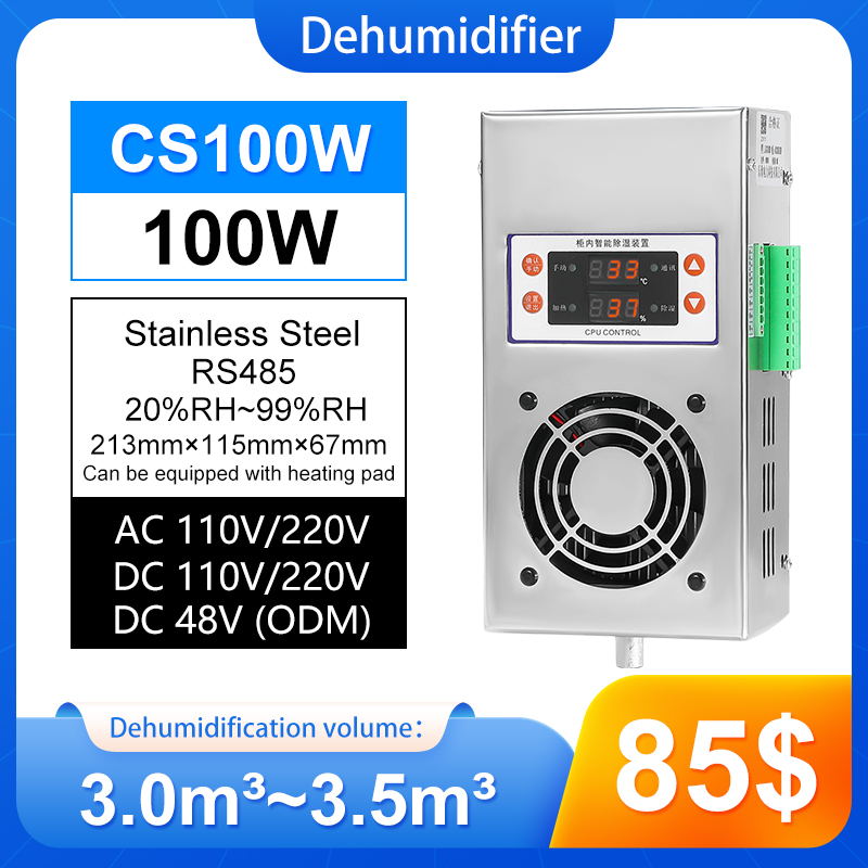 Промышленный осушитель CS100W из нержавеющей стали, мини-осушитель с интеллектуальным управлением, миниатюрный осушитель для шкафа