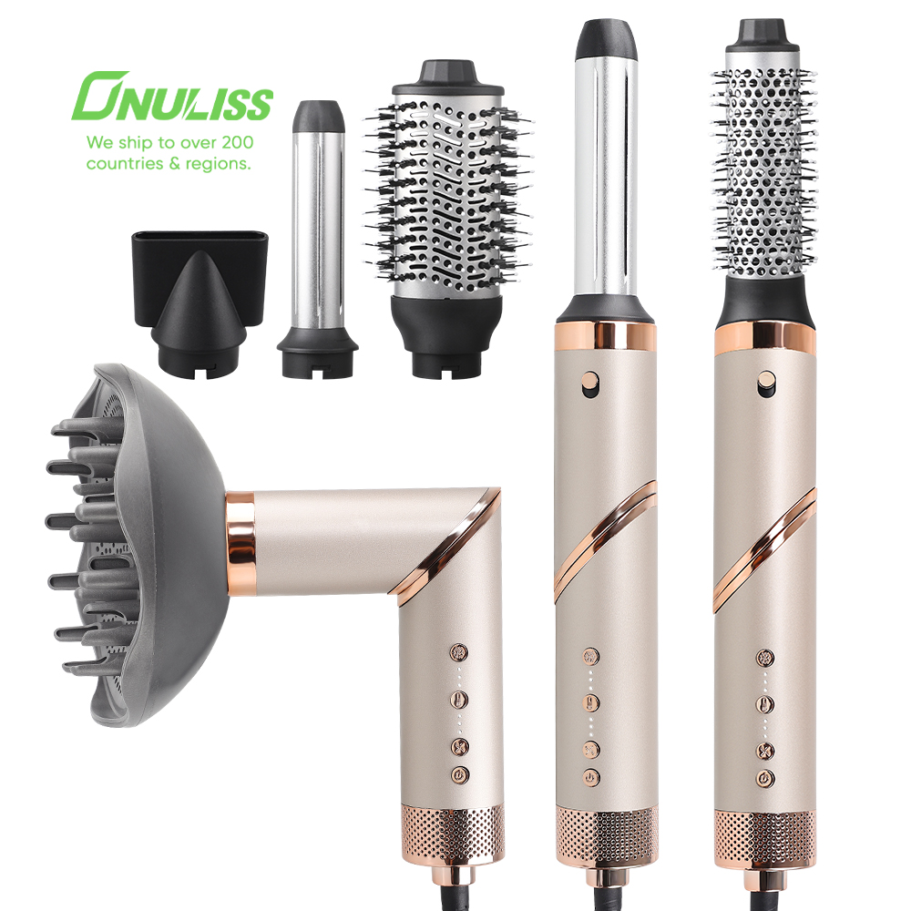 6 in 1 Powerful Brushless Negative Ion Metal Hair Dryer Brush Hight Speed 6 in 1 Hot Hair Dryer Set