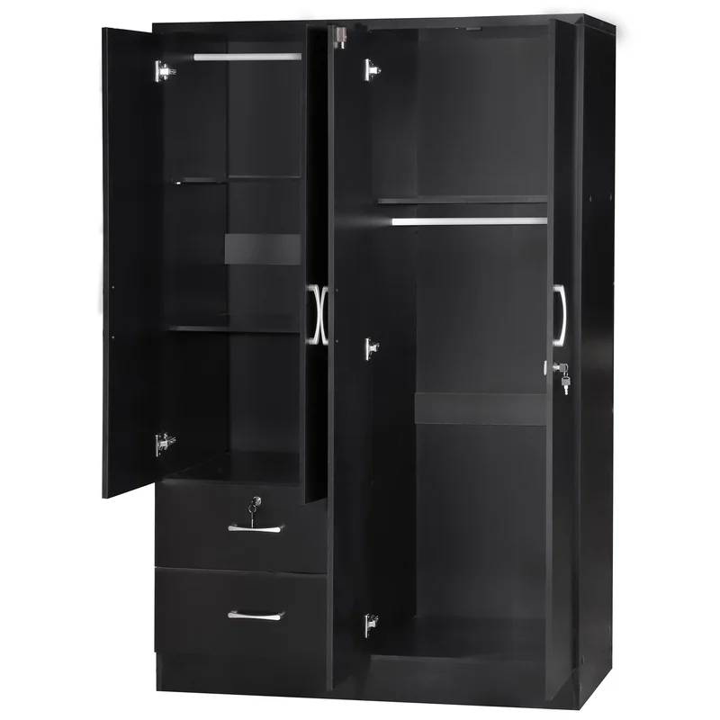 Modern Foldable Wooden Wardrobe with Storage - Customizable Wooden Bedroom Furniture Set