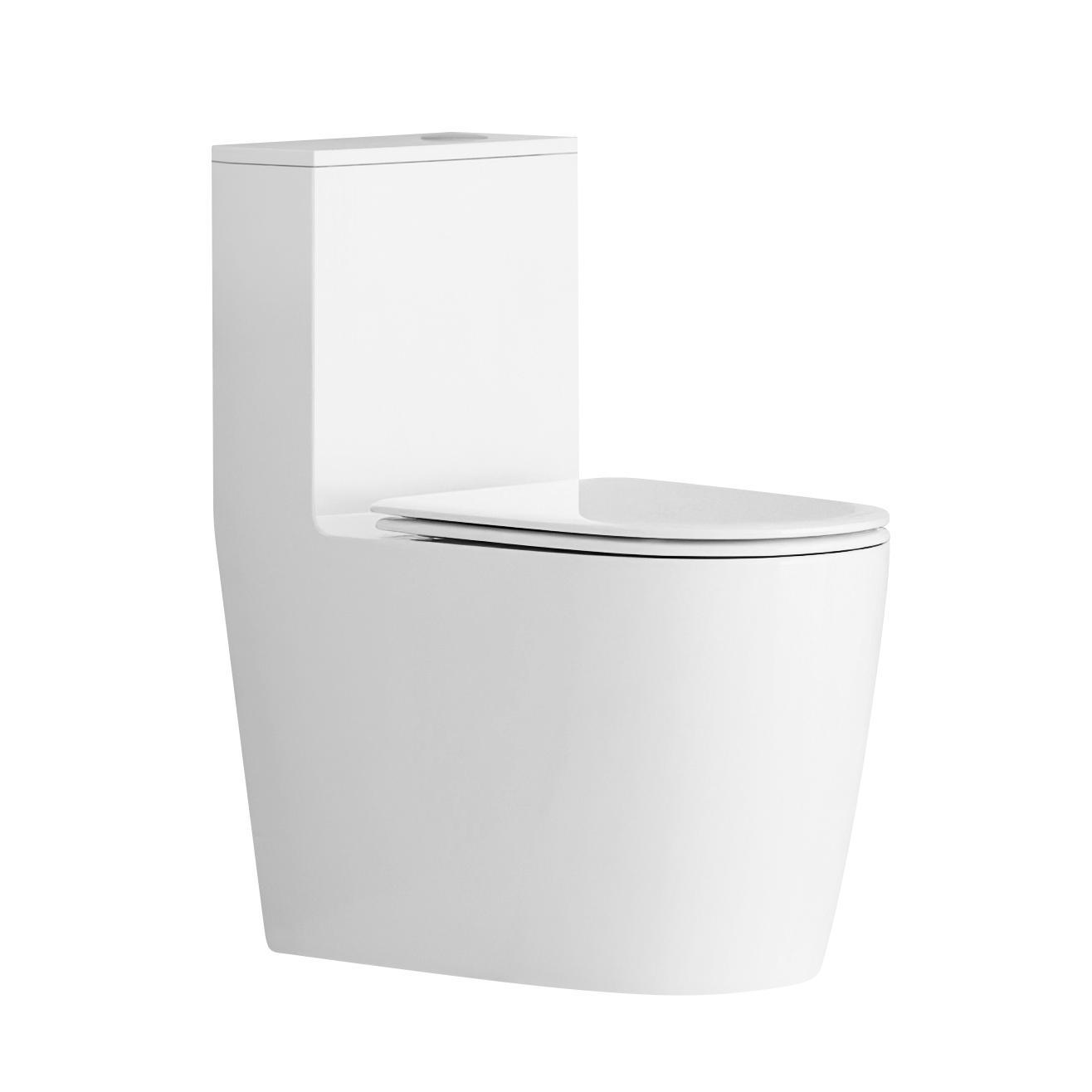 Modern Design Porcelain One-Piece Toilet with Powerful Tornado Flushing System Splash-Proof Elongated Bowl for Bathroom Use