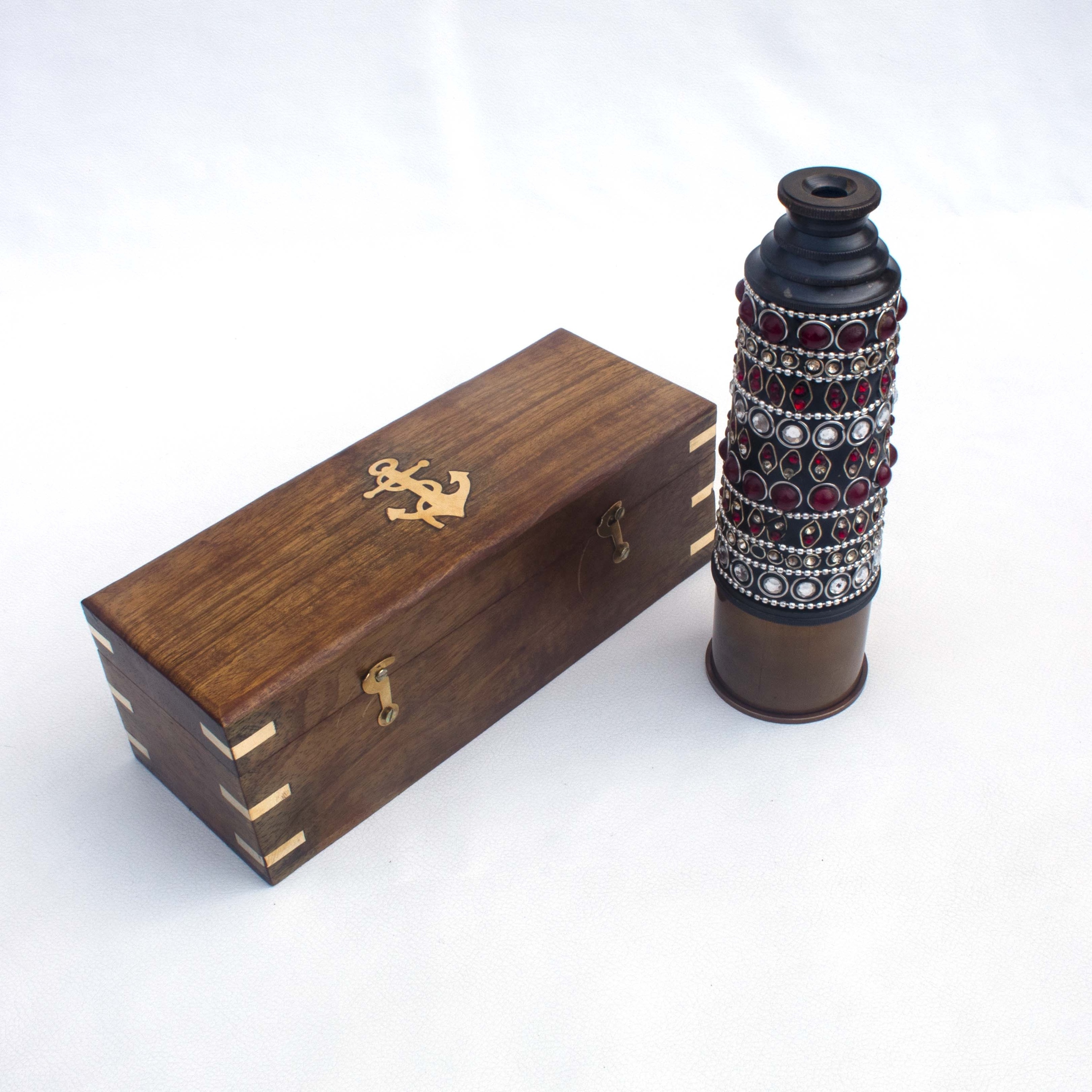 Shiny Theme Brass Telescope Bulk Price Outdoor Gadgets Trendy Handheld Nautical Solid Metal Night Vision Microscope
