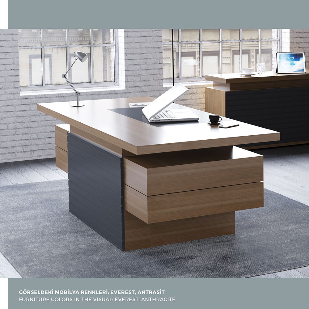 Wooden Office Furniture L Shape Table Design President's Desk Manager Boss Executive CEO Desk Business Simple Modern Luxury