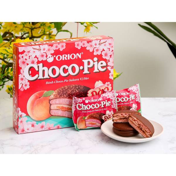 Шоколадный пирожный с персиковым вкусом choco pie 360 г-12 упаковок/коробка, 8 коробок/коробка, мгновенные пирожные ежедневно