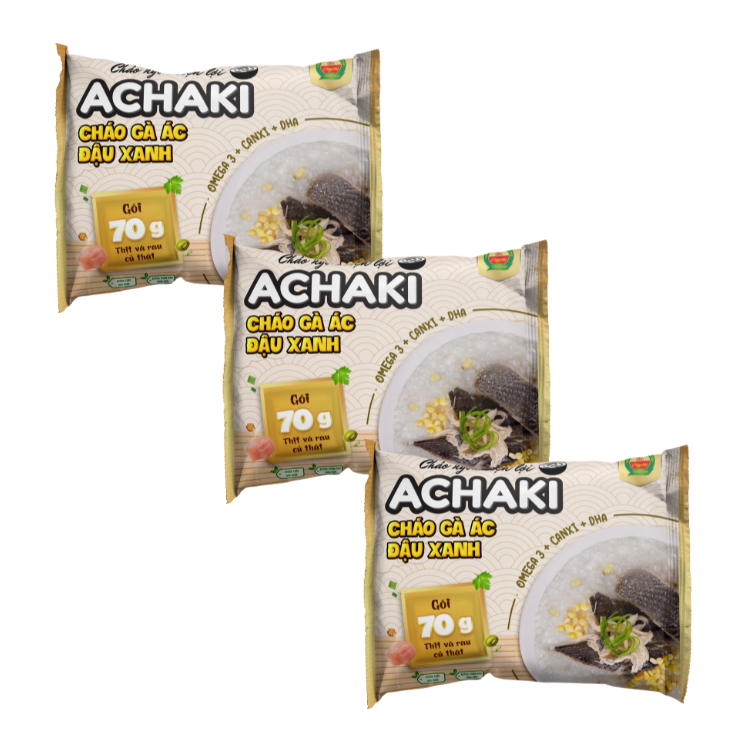 Achaki, черная курица с фасолью мунг, вкусная каша, низкая цена, свежие ингредиенты, используемые для ребенка, сделано во Вьетнаме