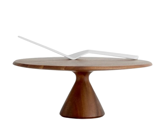 Acacia Wood Cake Stand with Cake Server Dessert Table Decorations Cake Stand for Birthday & Wedding Home Centerpiece Decor