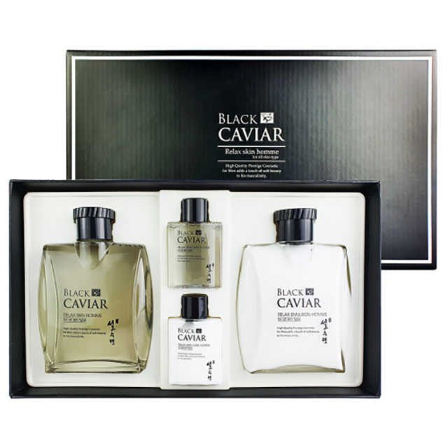 Caviar Black Men's 2-Piece Korean Skin Care Beauty Anti-Aging Hydrating Boosting PDRN Vegan OEM Water Gold Whitening cosmetic