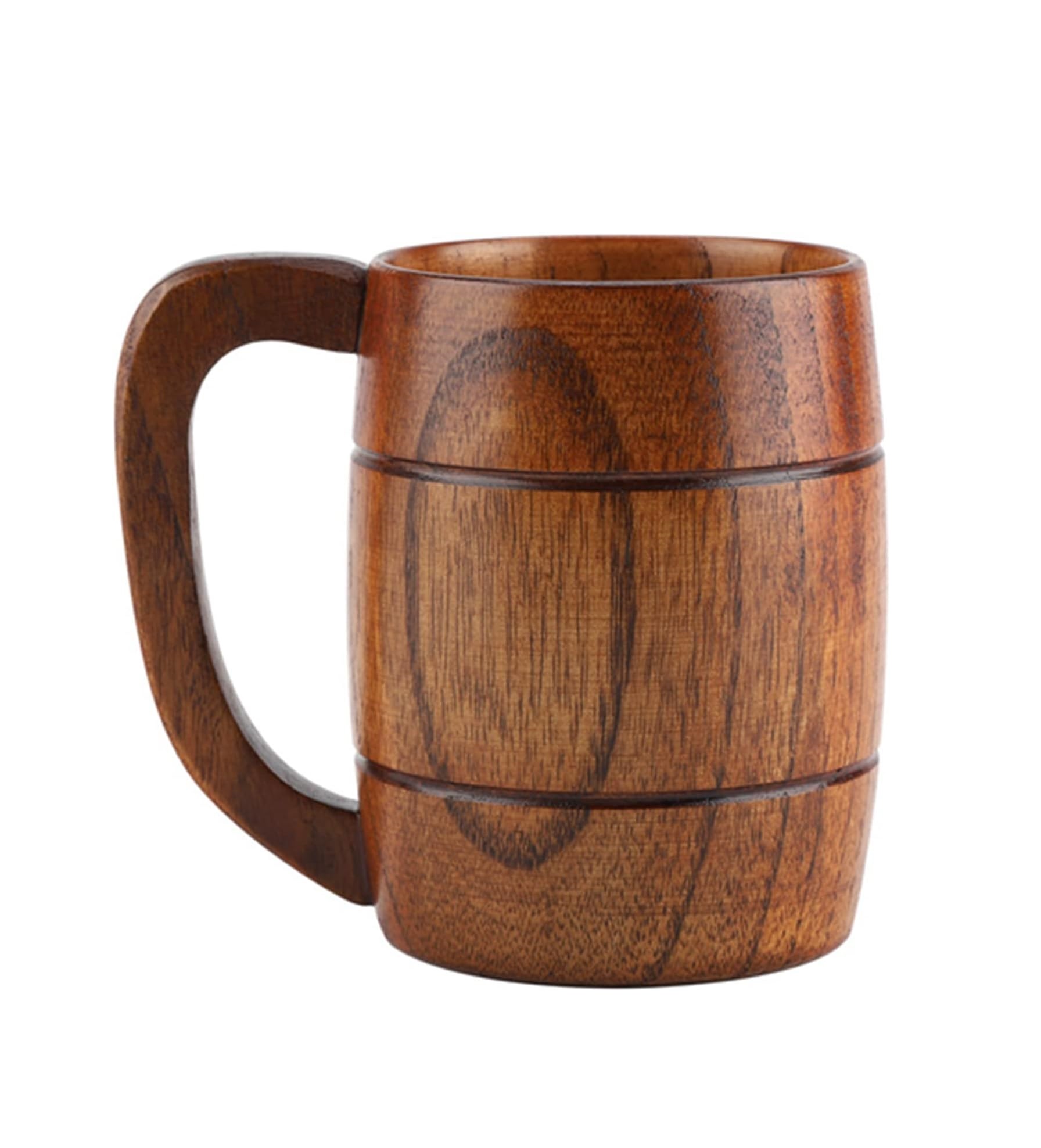 Wood Beer Glass Retro Large Capacity Tea Classic Wooden Drink Water Cup With Handle Coffee Tea Beer Milk