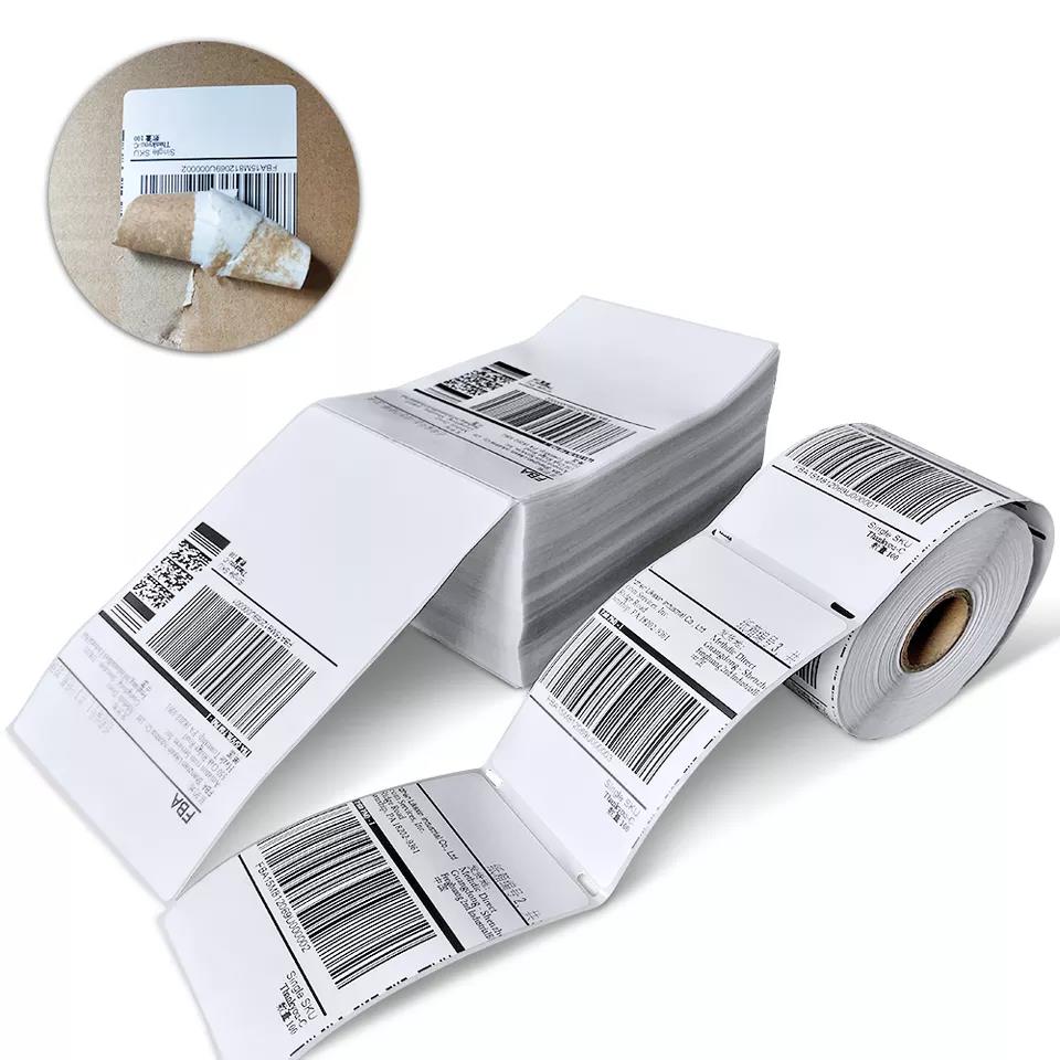 500 sheets 1 label fold 100 x 150 4x6 3-proof direct thermal paper self adhesive shipping labels for thermal printer